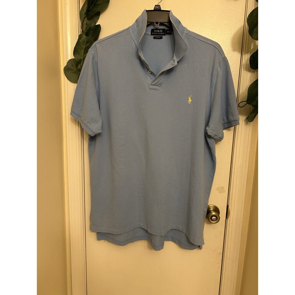 Polo Ralph Lauren~MENS Classic Short Sleeve Shirt Collared~Preppy~XXL~Logo blue - Picture 6 of 13